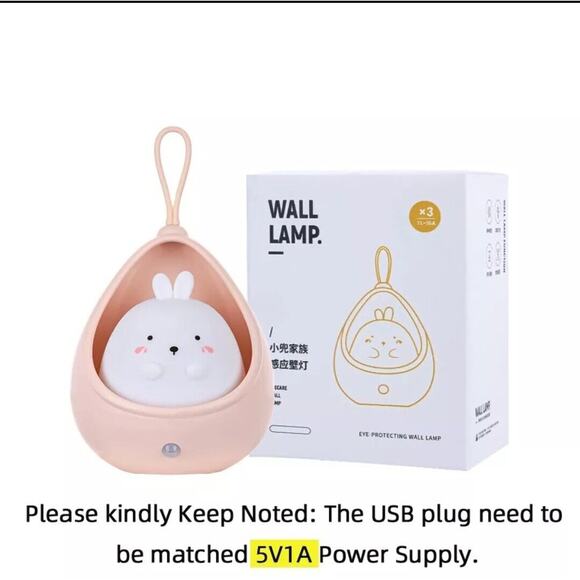 Cute Kitty Motion Sensor Night Light Wall Lamp, Rechargeable, Bedroom Decoration - Picture 3 of 4